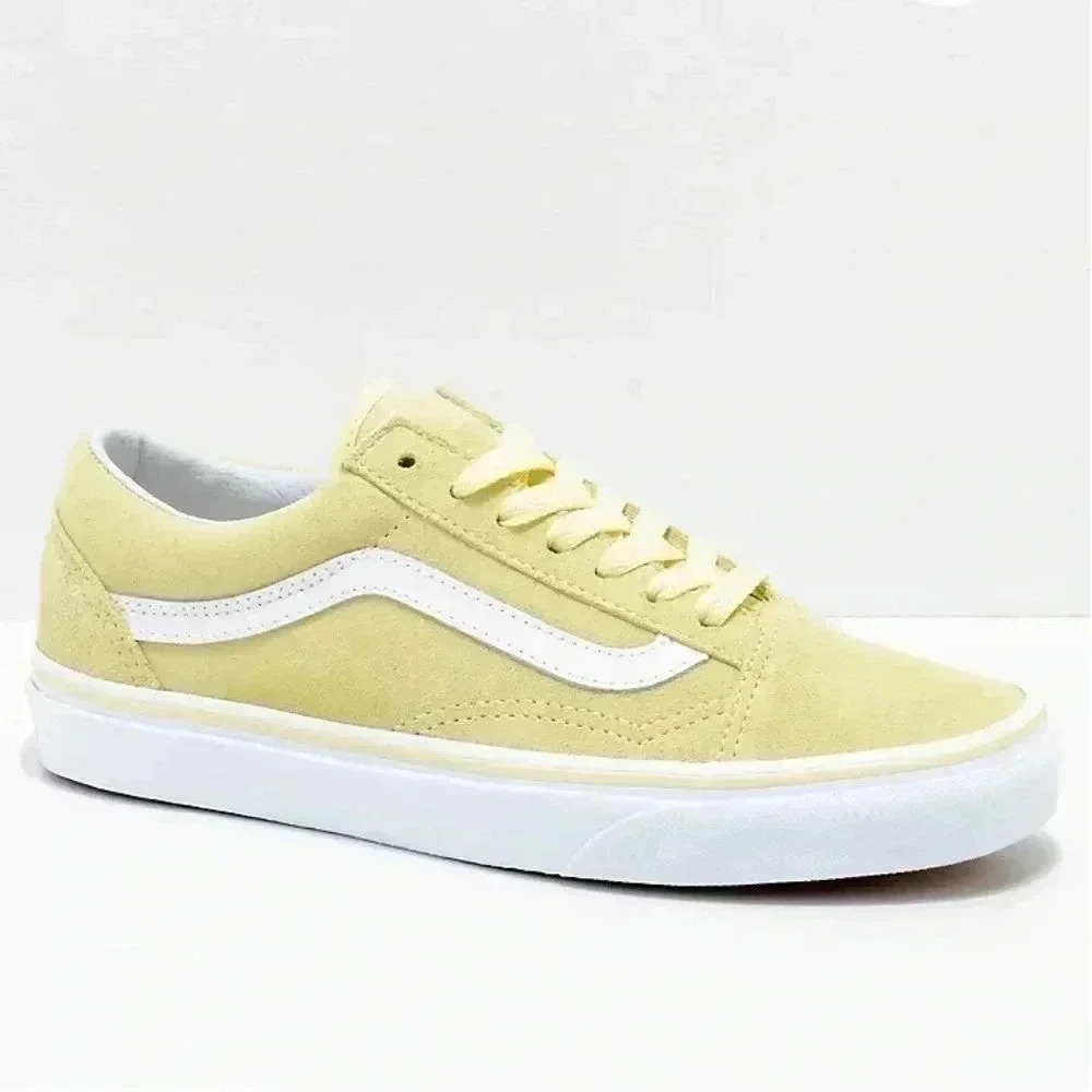 Vans Old Skool Tender Yellow & White Suede Skate Shoes-US 2